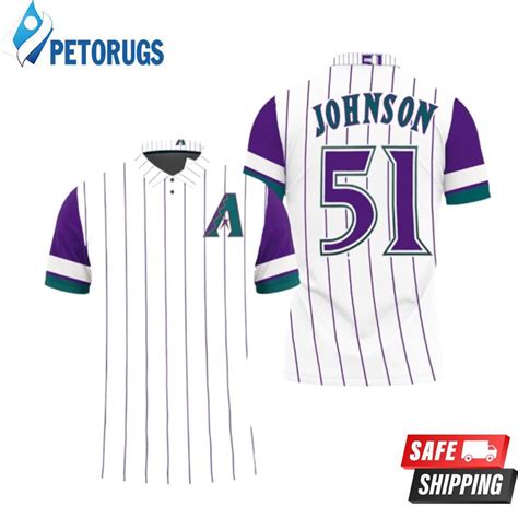 Arizona Diamondbacks Randy Johnson 51 Mlb White Purple Inspired Style