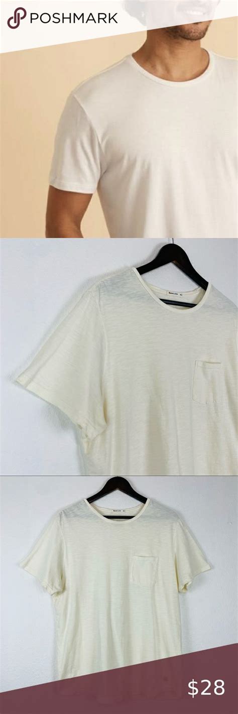 Marine Layer Signature Off White Crew Neck Shirt Ml Crew Neck Shirt