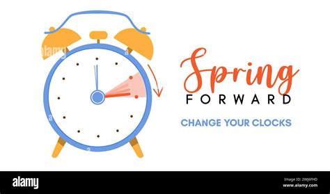 Spring Forward Banner Alarm Clock Set Forward One Hour Daylight