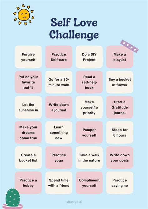 30 Day Self Care Challenge To Start Today Printables And Ideas