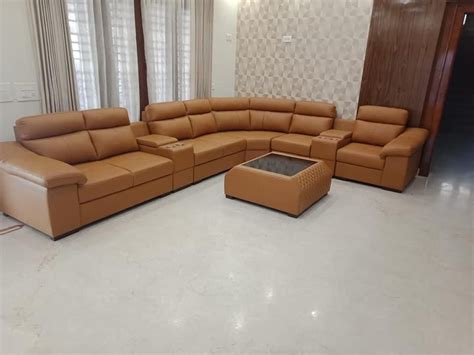 Seater Rexin L Shape Sofa Set With Lounger At Rs Set In