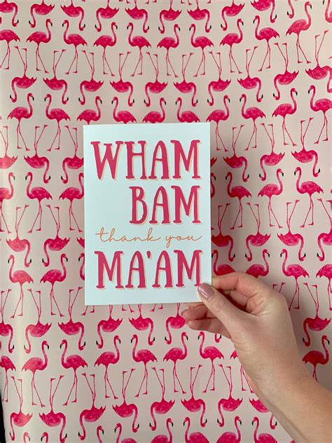 Wham Bam Thank You Maam Thank You Card Funny Thank You Card Etsy