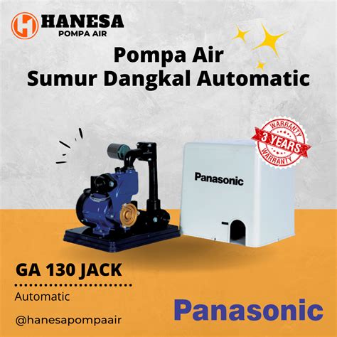 Panasonic GA 130 JACK Pompa Air Sumur Dangkal Otomatis Lazada Indonesia