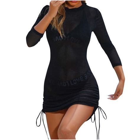 UTSJKR Womens Two Piece Bikini Sets With Crochet Beach Cover Up Long Sleeve Bathing Suit Dresses