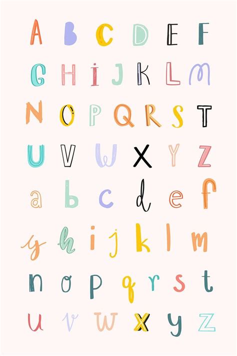 Alphabet Vector Hand Drawn Doodle Font Calligraphy Set Free Image By