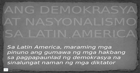 Ang Demokrasya at Nasyonalismo Sa Latin America