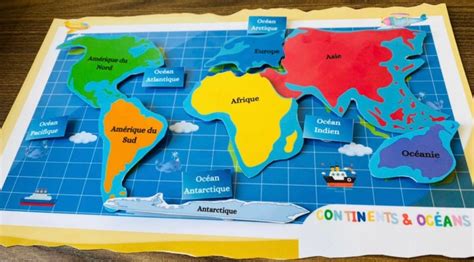 World Map Puzzle Continents Oceans Montessori Inspired Educational