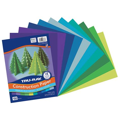 Teachersparadise Tru Ray® Construction Paper Cool Assorted 9 X 12 150 Sheets Pac6687