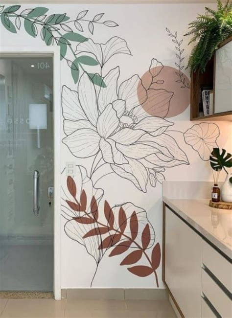Ideia flor | Wall murals diy, Diy wall painting, Wall painting decor