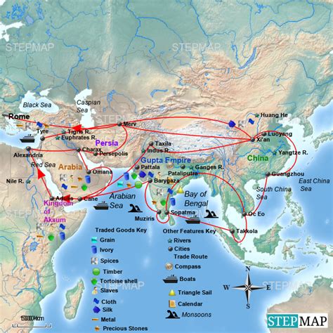 StepMap Asian Trade Map Landkarte für India