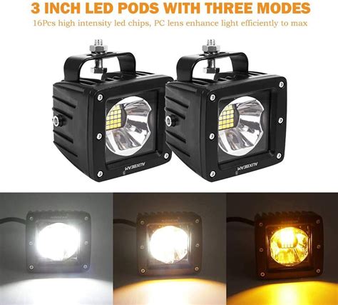 Auxbeam LED Pods 16W 3 Pulgadas Luces Antiniebla Con Modos