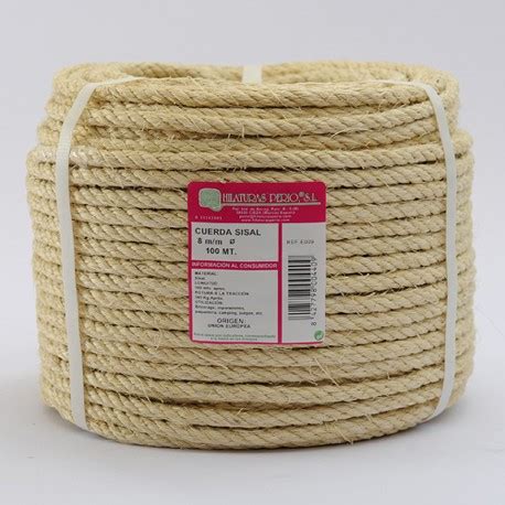 ROLLO CUERDA SISAL CABLEADA 4 cabos 8 mm Ø HILATURAS PERIO