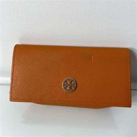 Tory Burch Sunglass Eyeglass Case Logo Snap Gem