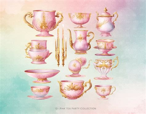 Watercolor Tea Party Clipart High Tea Afternoon Tea Kettle Etsy