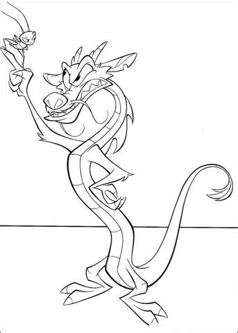 Mushu Feels Angry coloring page | Free Printable Coloring Pages