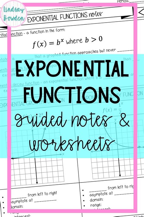 Key Features Of Exponential Functions Worksheets