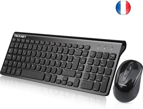 Tecknet Clavier Souris Sans Fil Ultra Mince Ensembles Clavier Et