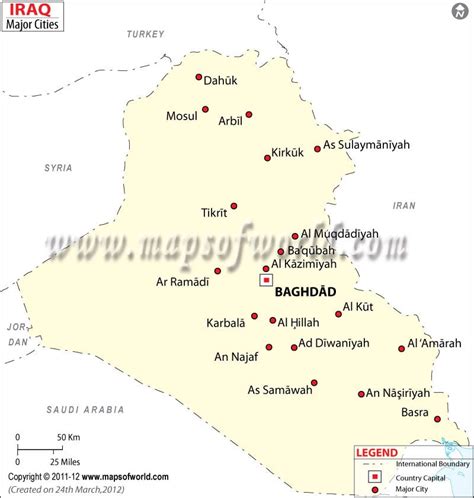 Iraq Cities Map, Cities in Iraq