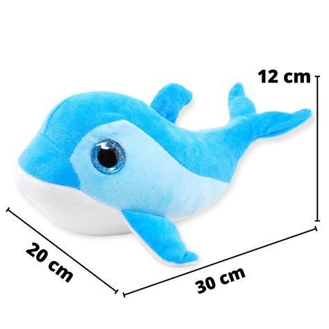 Peluche De Delfín Azul 30 Cm Longitud Puuf