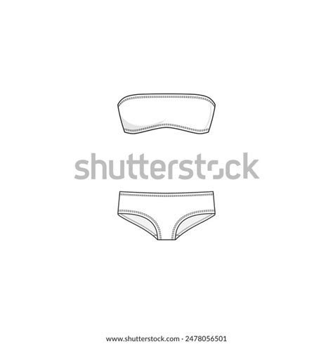 Strapless Bikini Front View Flat Vector Stock Vector Royalty Free Shutterstock