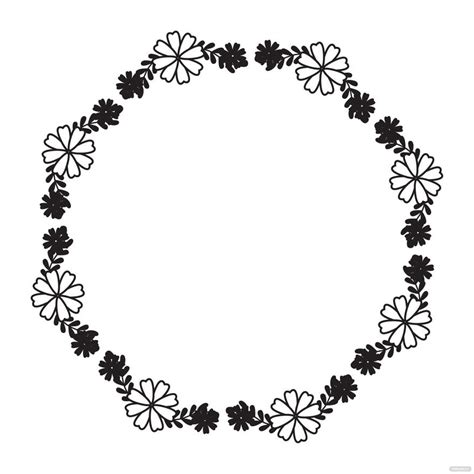 Black Floral Wreath Clipart in Illustrator - Download | Template.net