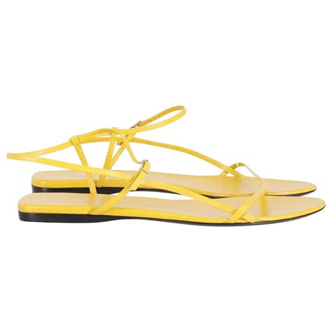 The Row Bare Flat Sandals In Yellow Leather Ref696877 Joli Closet