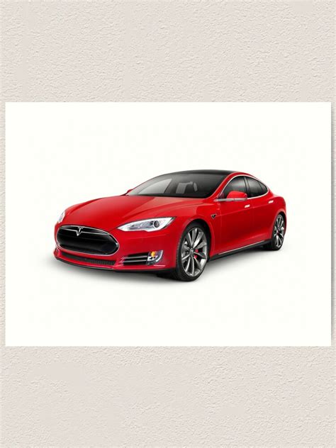 Tesla Model S Red Luxury Electric Car Art Photo Print Art Print By