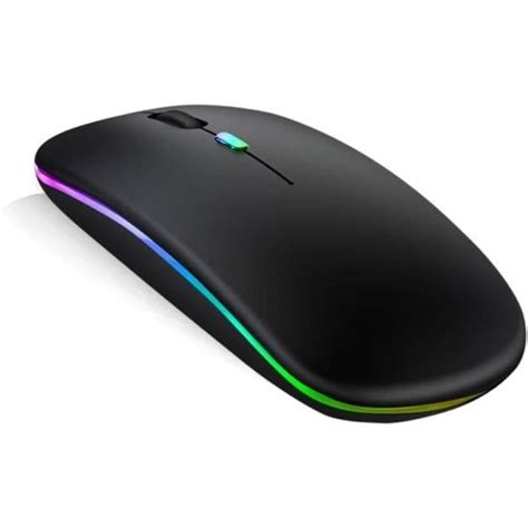 Souris Sans Fil Bluetooth Rechargeable Sans Fil Led 2 4 Ghz Noir Mat [c8479] Cdiscount