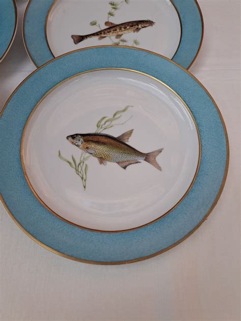 Proantic 12 Assiettes A Poisson Limoges