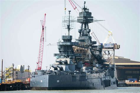 Battleship Texas Moves Back Into Galveston Waters Photos