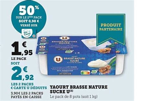 Promo Yaourt Brassé Nature Sucre U chez U Express iCatalogue fr