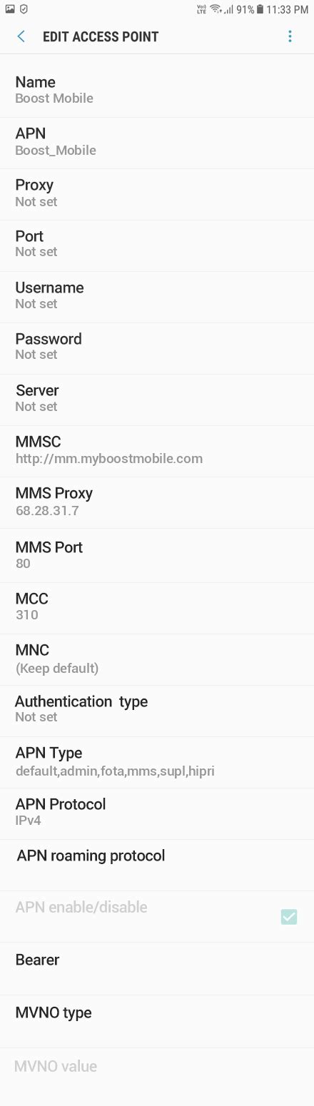 Boost Mobile APN Settings For Lenovo K10 Note APN Settings USA