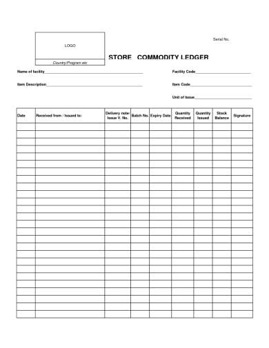 5+ Stock Ledger Templates in PDF | XLS