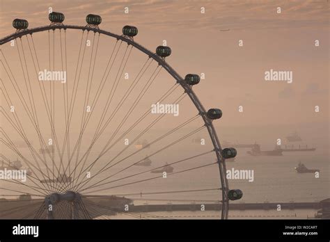 Singapore Singapore Flyer Giant Ferris Wheel Elevated View Dawn