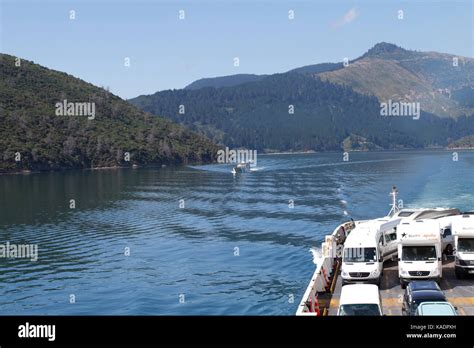 Inter Islander Ferry crossing Cook Strait between Picton and Wellington ...