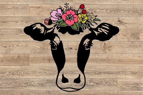 Heifer Svg Cow Floral Please Bandana Crazy Flower Roses Svg 1397s By