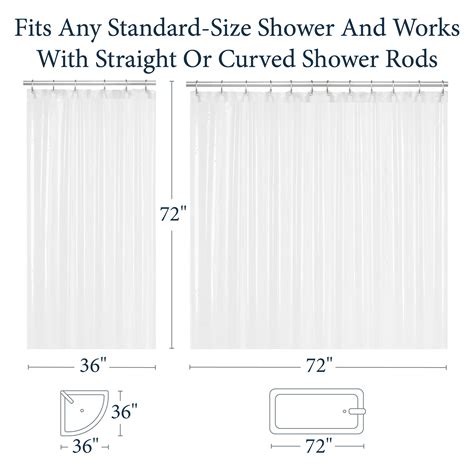 Liba Peva 8 Gauge Bathroom Shower Stall Curtain Liner 36 W X 72 H 8g Frosted Heavyweight Non