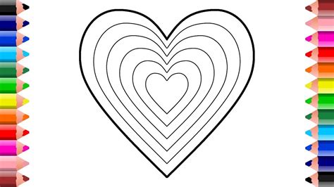 Rainbow Heart Coloring Sheet