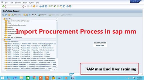 Import Procurement Process In Sap Mm Youtube