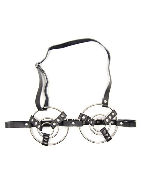 Sexy Bra Hoop Halter BDSM Slave Jeux Outils Faux Cuir Sex Toys Déguisements Halloween Milanoo