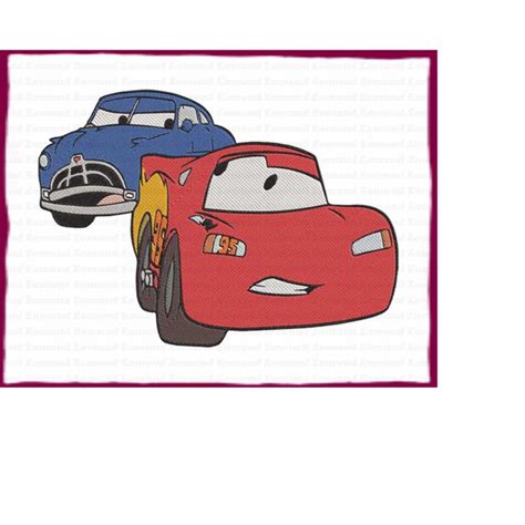 Lightning Mcqueen With Doc Hudson Cars Filled Embroidery Des Inspire