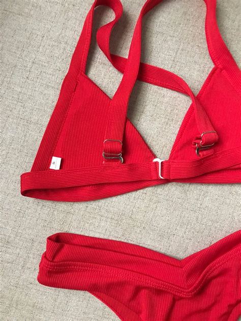 Sexy Red Two Piece Bikini Set Brazilian Swimsuit Women S Fashion Swimwear Bikinis Swimsuits