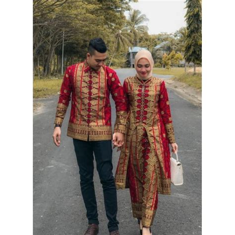 Jual Couple Setelan Batik Songket Palembang Mewah Elegant Shopee