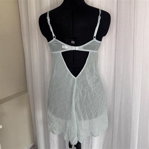Victorias Secret Baby Blue Mesh Lingerie Dress With Depop