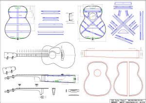 Cad Baritone Acoustic Guitar Plan Martin Style Cad Guitar Plans