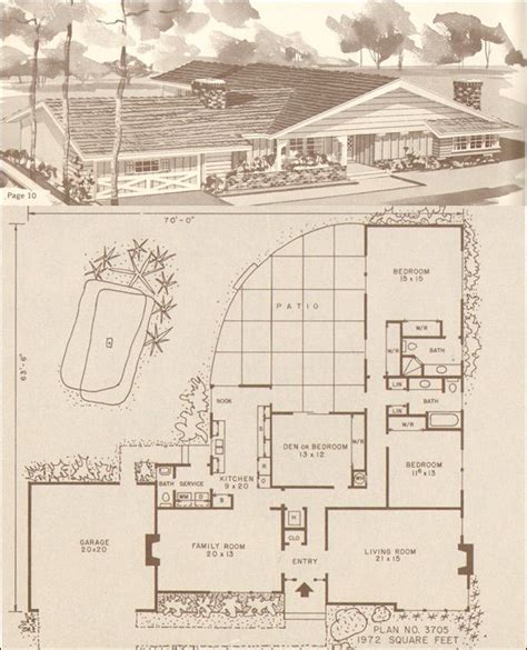 Mid Century Modern Ranch Style House Plans