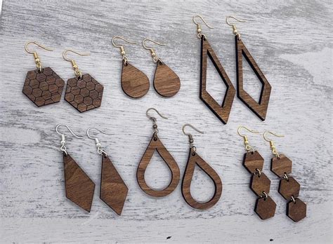 Boucles Doreilles L G Res En Bois Boucles Doreilles En Bois Etsy