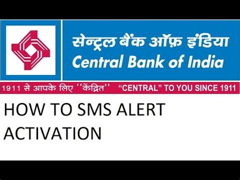 Sms Alert Activate Central Bank Of India Central Bank Sms Alert