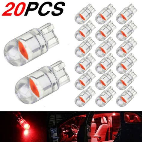 T10 LED COB Red Wedge Car Interior Light Dome Reading Map Bulb Light