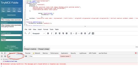 When Changing Modes Dynamically Focus Going To Tinymce Issue